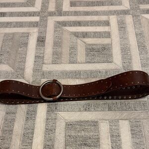 Brown Leather Ring Buckle Belt